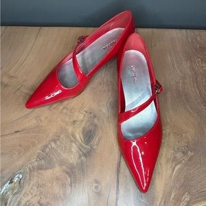X Appeal Red Kitten Heels NWOT